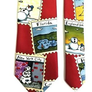 Men's Christmas Tie Snowmen Around the World